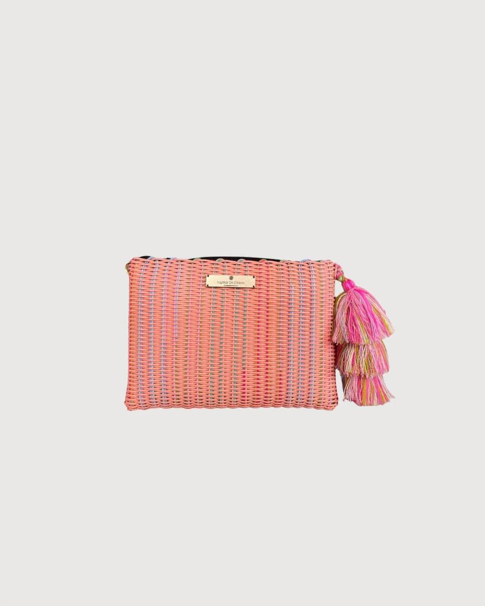 NEW SQUEEZE DE CITRON women's mimosa lemon drop clutch bag in pink